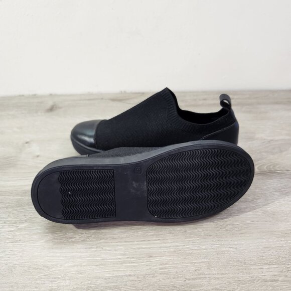 Black Slip-On Sneakers Leather Toe Cap By Ruby Label EU Size 37 US Size 7 - Picture 7 of 11